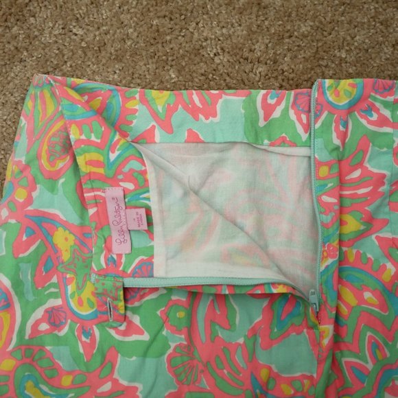 Lilly Pulitzer Corrie Mini Skirt Sz 2—Sandbar Blu Make A Splash Print 54539 - Picture 6 of 10